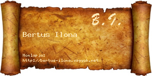 Bertus Ilona névjegykártya