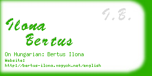 ilona bertus business card